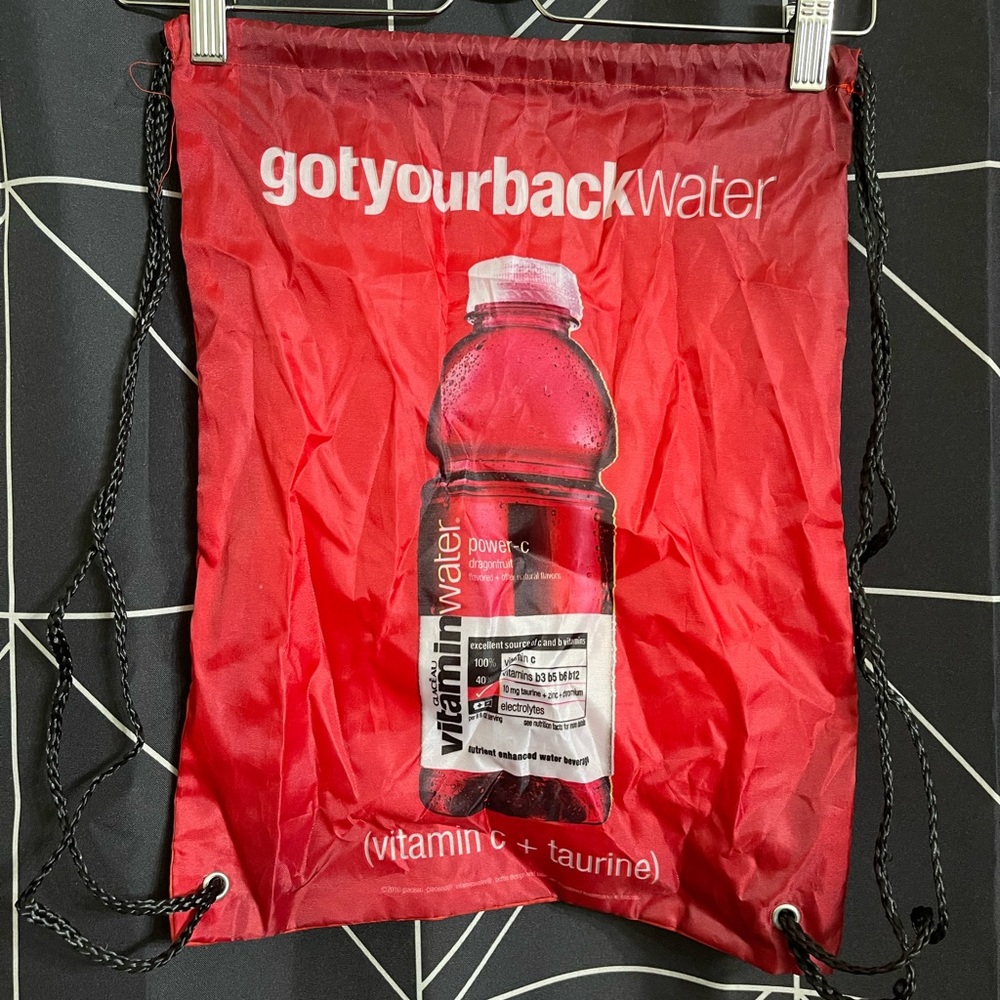 Red Vitamin Water drawstring bag, 100% Polyester